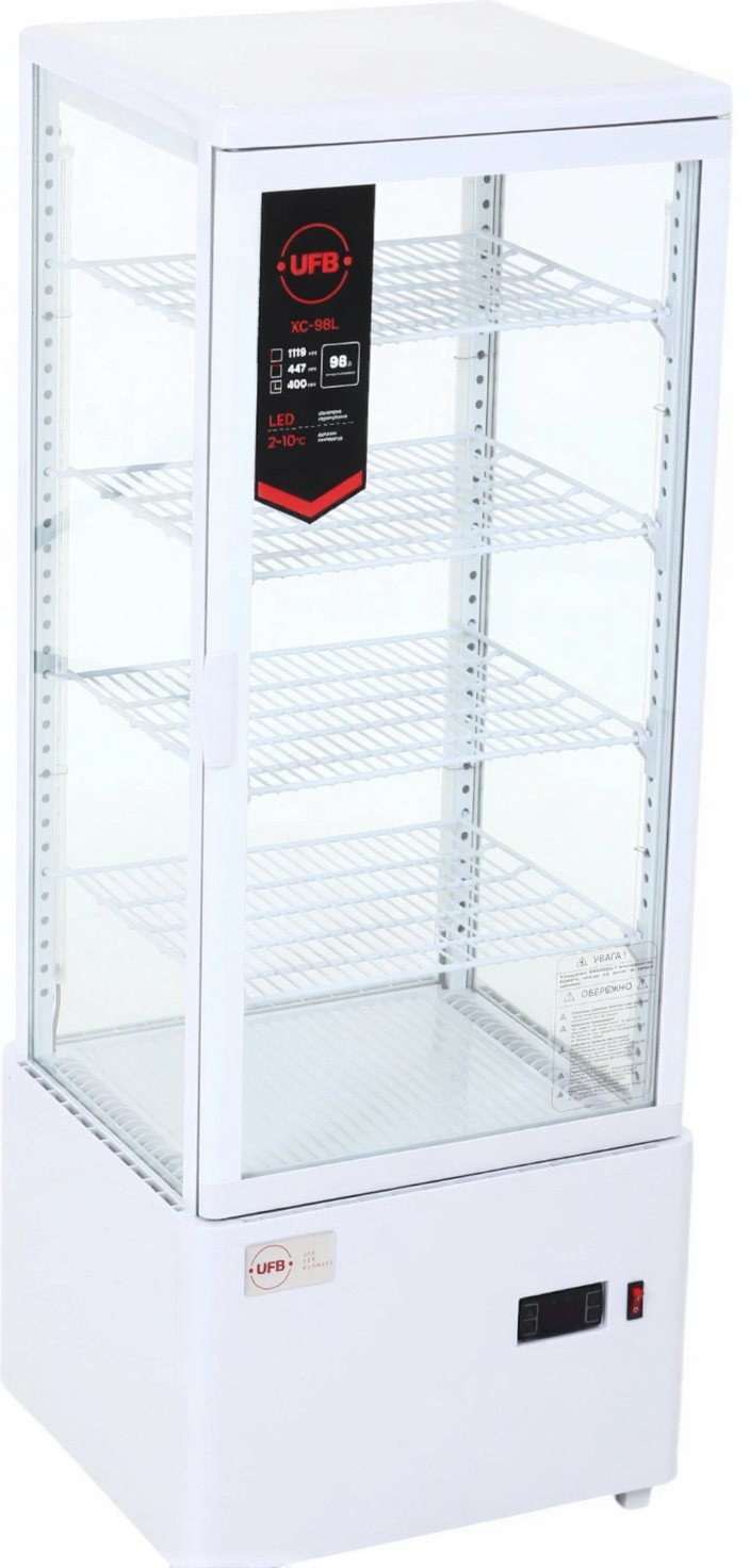 Вітрина холодильна UFB настільна 98л БІЛА, 4хLED